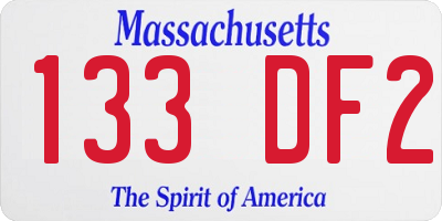 MA license plate 133DF2