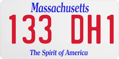 MA license plate 133DH1