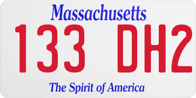 MA license plate 133DH2
