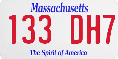 MA license plate 133DH7