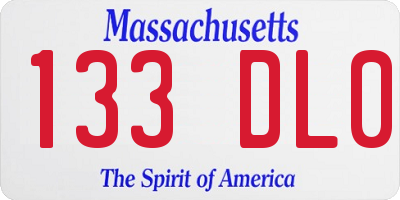 MA license plate 133DL0