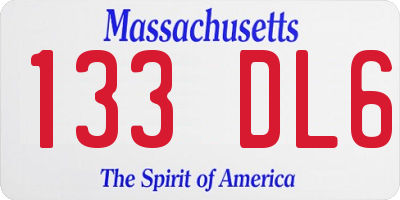 MA license plate 133DL6