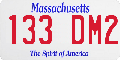MA license plate 133DM2