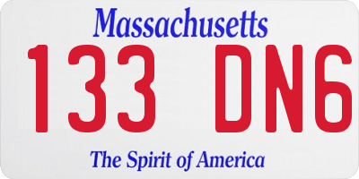 MA license plate 133DN6