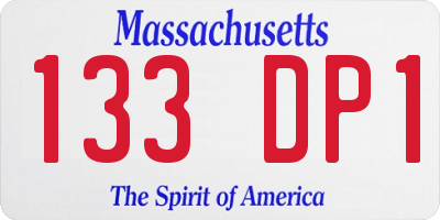 MA license plate 133DP1
