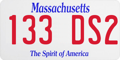 MA license plate 133DS2