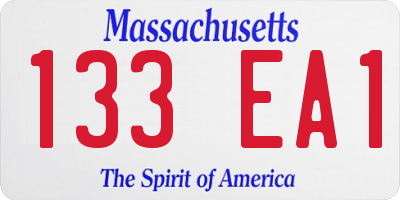 MA license plate 133EA1