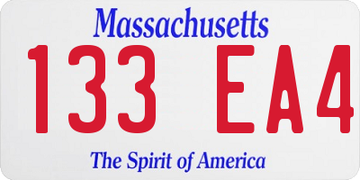 MA license plate 133EA4