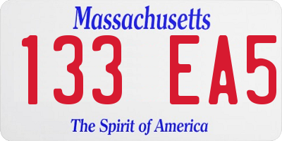 MA license plate 133EA5