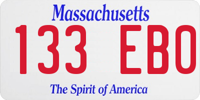 MA license plate 133EB0