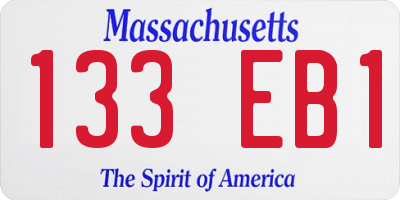 MA license plate 133EB1
