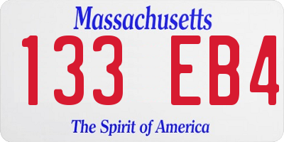 MA license plate 133EB4