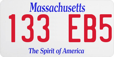 MA license plate 133EB5