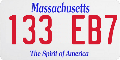 MA license plate 133EB7