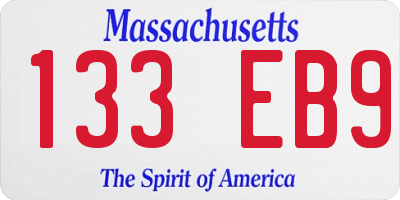 MA license plate 133EB9