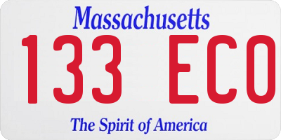 MA license plate 133EC0
