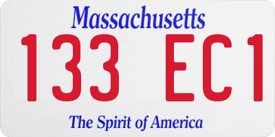 MA license plate 133EC1