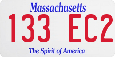 MA license plate 133EC2