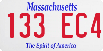 MA license plate 133EC4