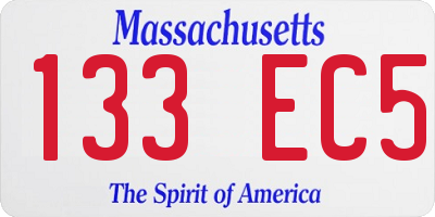 MA license plate 133EC5
