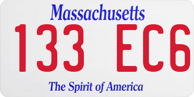 MA license plate 133EC6