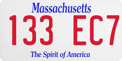 MA license plate 133EC7