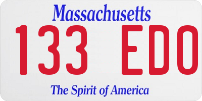 MA license plate 133ED0