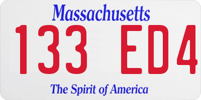 MA license plate 133ED4