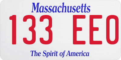 MA license plate 133EE0