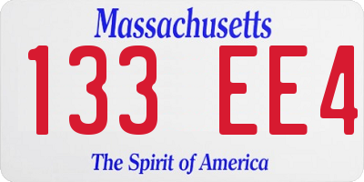 MA license plate 133EE4
