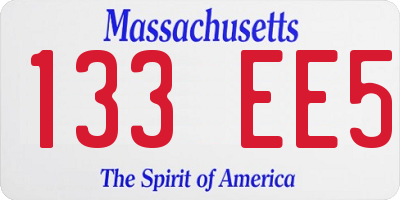 MA license plate 133EE5