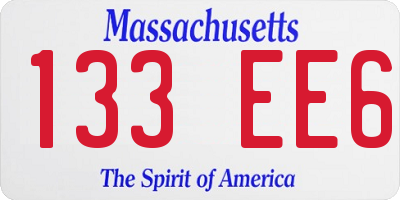 MA license plate 133EE6