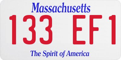 MA license plate 133EF1