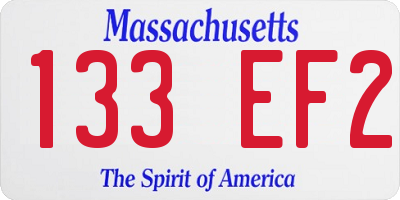 MA license plate 133EF2