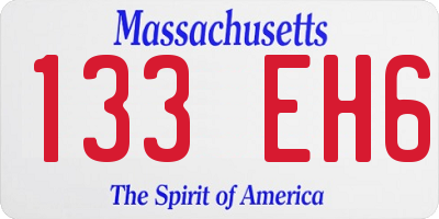 MA license plate 133EH6