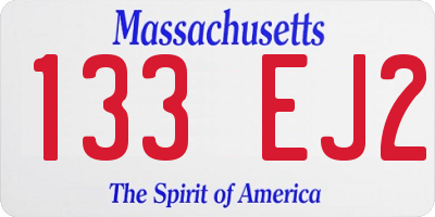 MA license plate 133EJ2
