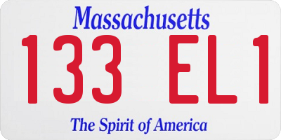 MA license plate 133EL1