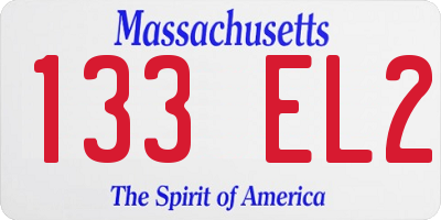 MA license plate 133EL2