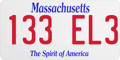 MA license plate 133EL3