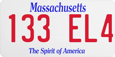 MA license plate 133EL4