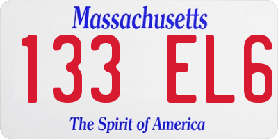 MA license plate 133EL6