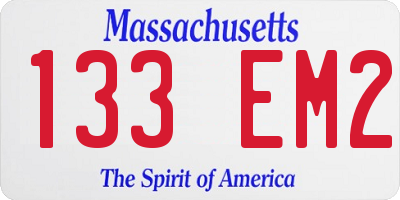MA license plate 133EM2