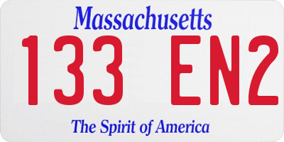 MA license plate 133EN2