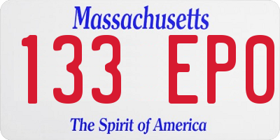 MA license plate 133EP0