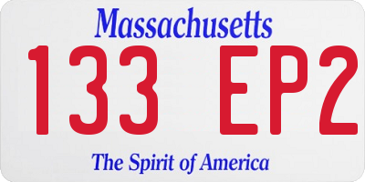 MA license plate 133EP2