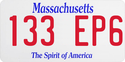 MA license plate 133EP6