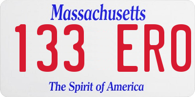 MA license plate 133ER0