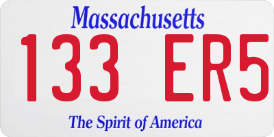 MA license plate 133ER5