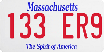 MA license plate 133ER9
