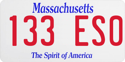 MA license plate 133ES0